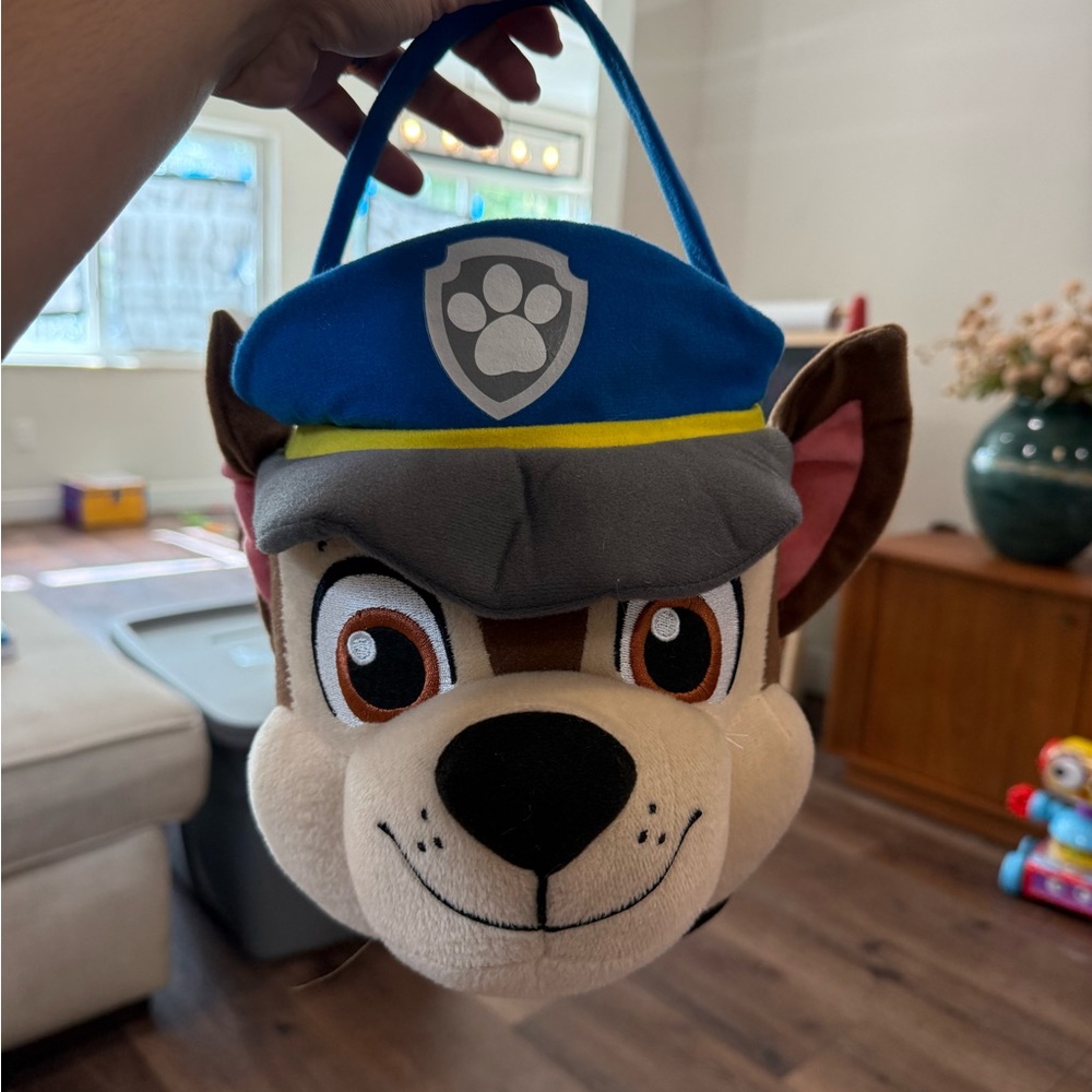 Paw Patrol Chase Plush Easter basket - Blue, Brown, White